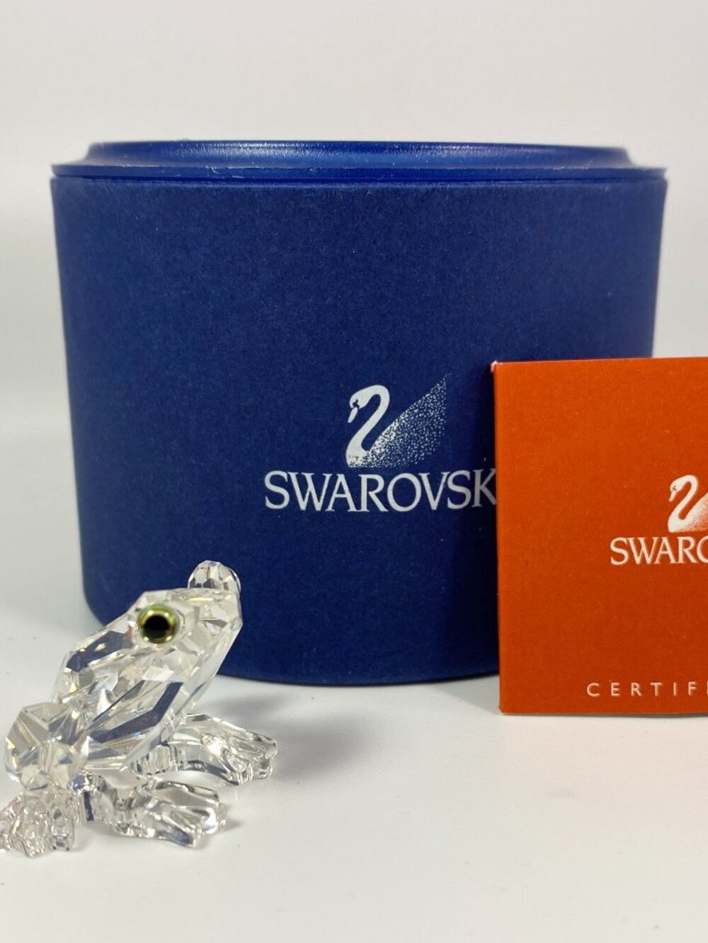 2001 Swarovski Crystal Baby Frog Figurine  In The Secret Garden